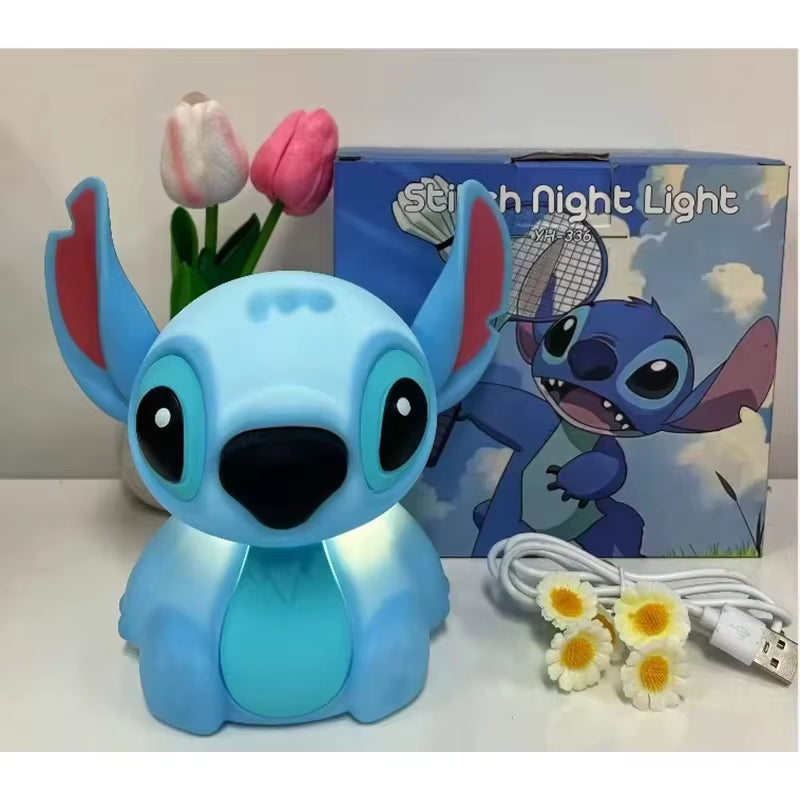 Kawaii Stitch Night Light Usb Touch Lamp Soft Glow Bedside Light for Students Room Decor Birthday Present