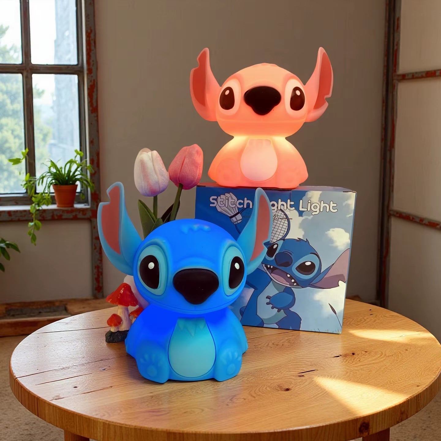 Kawaii Stitch Night Light Usb Touch Lamp Soft Glow Bedside Light for Students Room Decor Birthday Present
